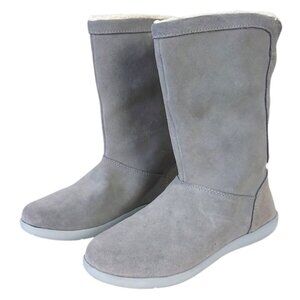 Crocs Women Adela Boots Size 6 Gray Faux Fur Suede Snow Outdoor Winter Shoes
